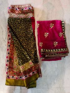 Lahenga style Elegant Embroidered Saree