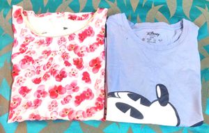Disney Mickey Mouse &amp; Floral Print Tees