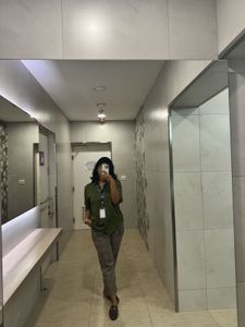 Chic Olive Green Satin Shirt