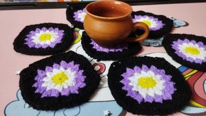 Handmade Crochet Coasters Set.  pack of 10