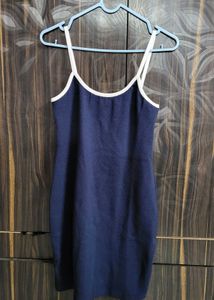 Chic Navy Spaghetti Strap Dress
