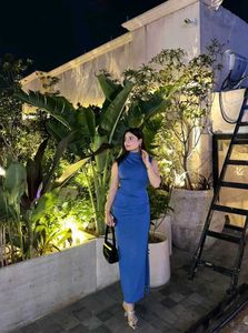 blue bodycon dress