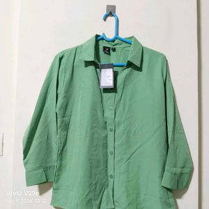 Chic Sage Green Button-Up Shirt