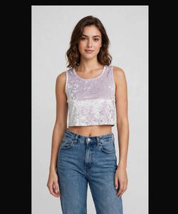 made in USA Crushed Velvet Crop Top
