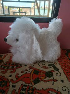 New unused White furry Plush Dog soft Toy