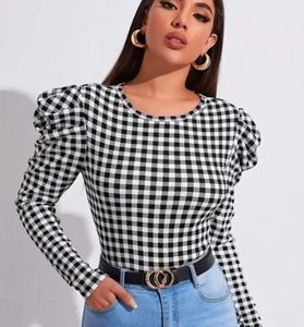 Gingham Print Top