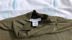 Olive Green Ribbed Top