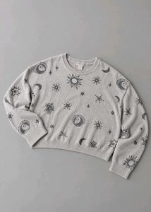 CELESTIAL MOON & SUN PRINT SWEATSHIRT