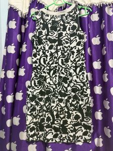 Sleeveless Black midi  &amp; white slip dress