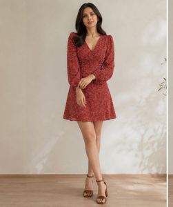 shein date dress - Red animal Floral Print