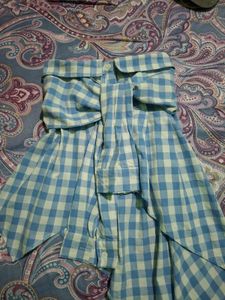 Blue Gingham Bow Dress