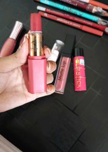 6 lipstick, 5 lip liner, 2 nail polish, 1 eyebrow
