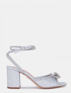 Sparkling Silver Bow Heels