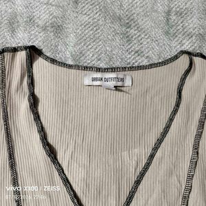 24127. Y2K nude button up top