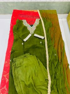 Beautiful Green Kurta Set with Dupatta
