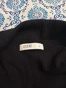 Black Off-Shoulder Ribbed Top