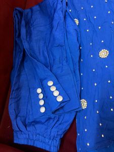 SALE🎉Stone Work Blue Kurta Set