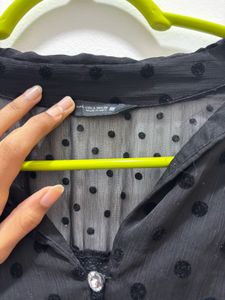 Polka Dot Detail Maxi Dress