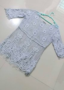 Sheer Lace Crochet Top