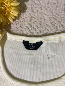 Max Ribbed Cream Cropped Tee