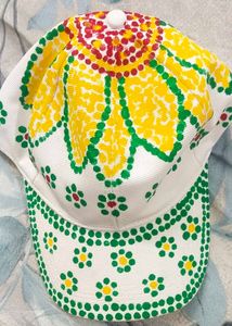 Hand-Painted Floral Cap