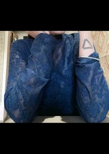 Blue lace top with Baby pink trouser
