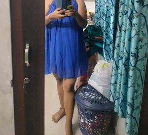 Beautuful Cobalt blue beaded collar Dress