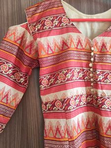 Indowestern Cold Shoulder Ethnic Dress