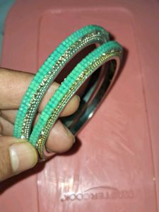 new Green Beaded Bangles Set pick up 2