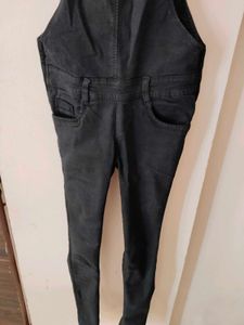 Black Denim Overalls