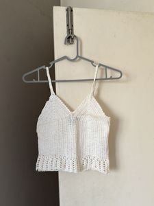 White Crochet Crop Top