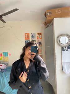 Cute Black Cardigan w/ Gold Hearts