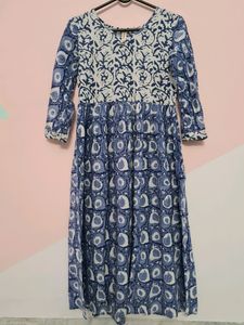 Anouk Blue Flared Kurta