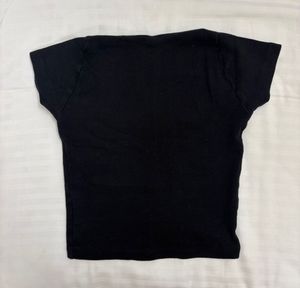 Black Sweetheart Neck Crop top