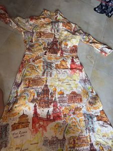 Unique Moscow Print A-Line Dress