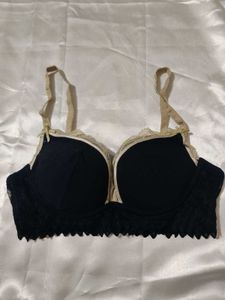 Black Lace Trim Push-Up Bra