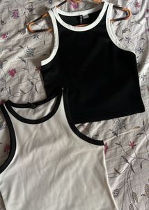 h&m combo Black & White Tank Tops (Set of 2)