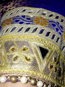 royal blue banarasi jacquard febric with  mirror a