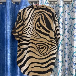Vintage Tiger Print No wrinkle Cool fabric shirt