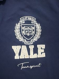 Navy Blue Yale cropped Polo T-Shirt