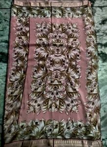 pink pure crape silk saree