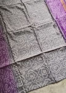 Brand New bandhani cotton silk saree set