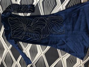 Elegant Royal Blue Velvet Gown