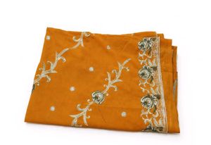 Elegant Mustard Embroidered Saree