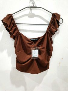 brown beutiful crop top