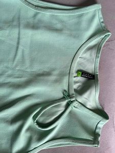 Mint Green Cut-Out Crop Top