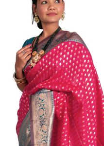 New magenta banarasi silk saree
