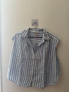 Striped Button-Down Top