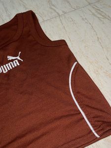Puma Brown Sleeveless T-Shirt
