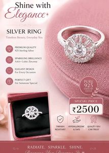 Elegant 925 Sterling Silver Ring # fixed